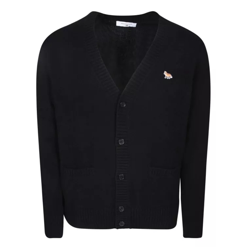 Maison Kitsune Long Sleeve Wool Cardigan Black 