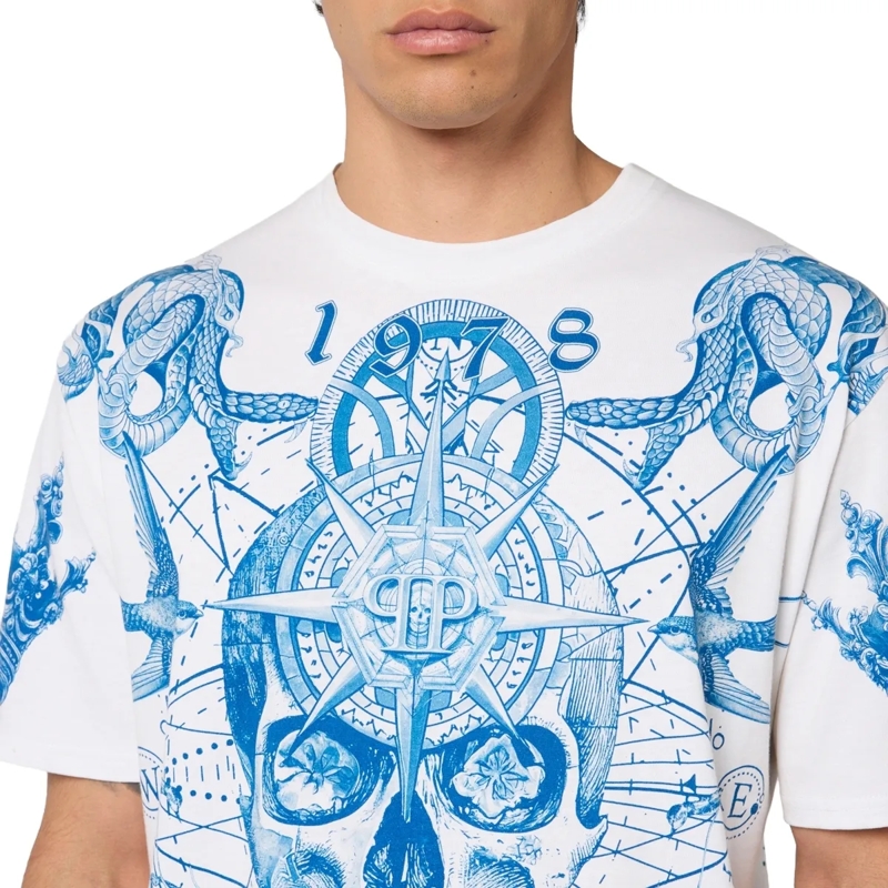 Philipp Plein T-Shirt Round Neck T-Shirt Tattoo weiss(Image 5)