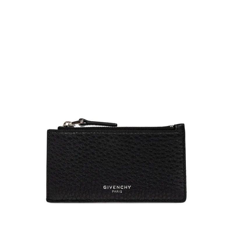 Givenchy Geldbörse Textured Calf Leather Wallet With Zippered Closure Black