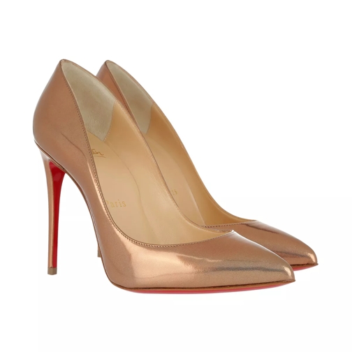 Christian Louboutin Pigalle Follies 100 Metal Patent Leather Pumps Cappuccino Tacchi