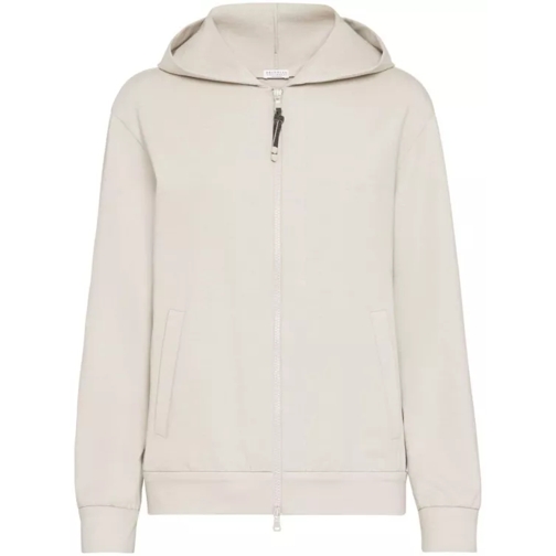 Brunello Cucinelli Stretch-Cotton Hoodie Neutrals 