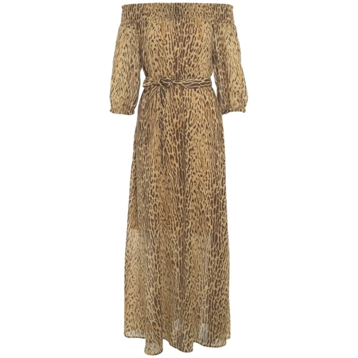LIU JO Robes midi Maxi dress with animalier print braun