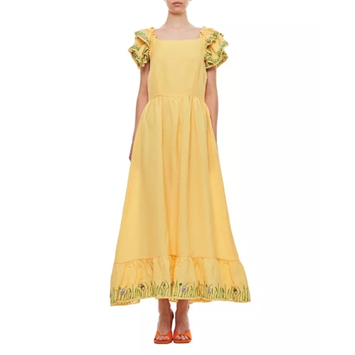 Helmstedt  Brise Embroidered Linen Long Dress Yellow