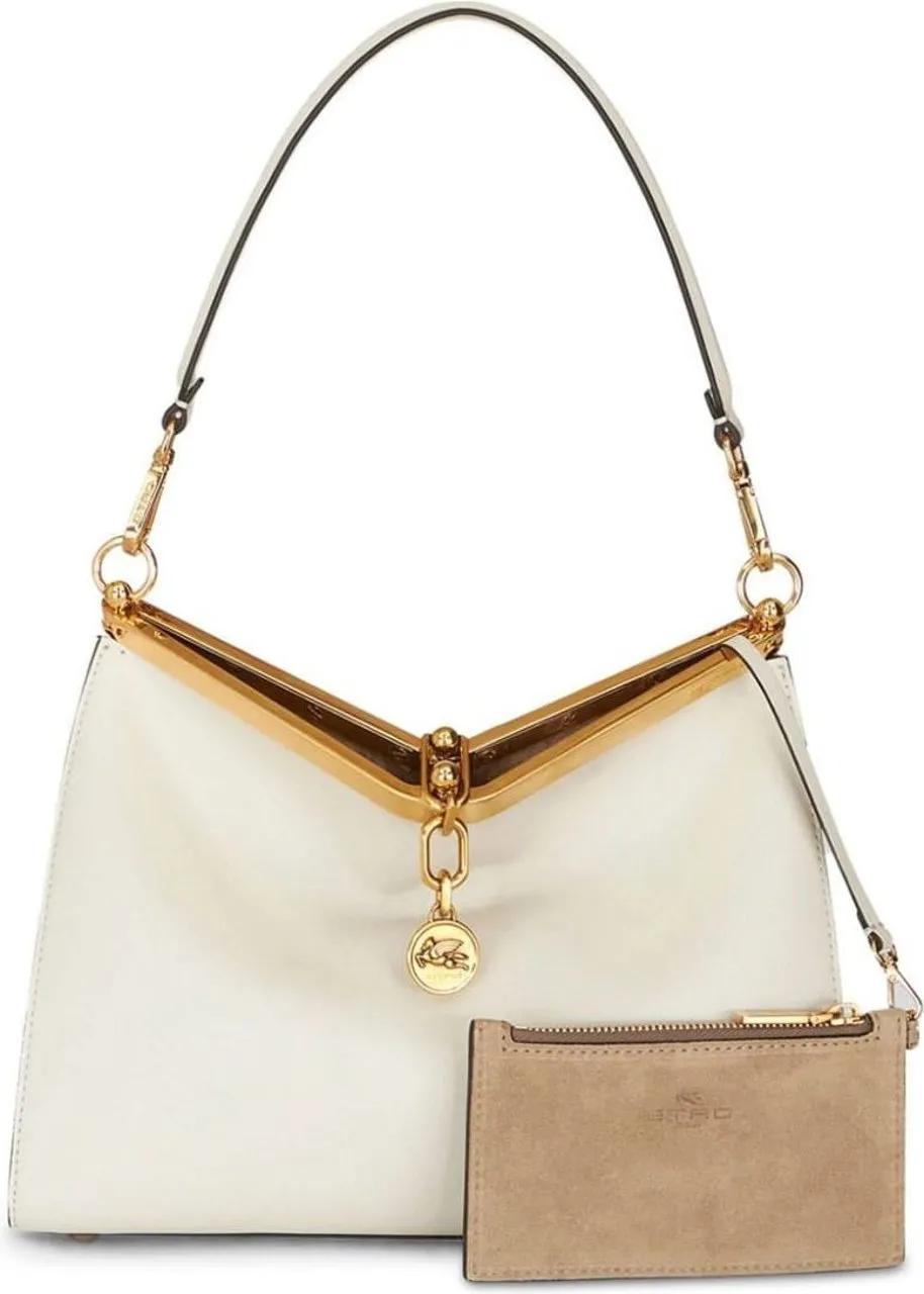 ETRO Leren Vela Tas met Metalen Sluiting White Dames