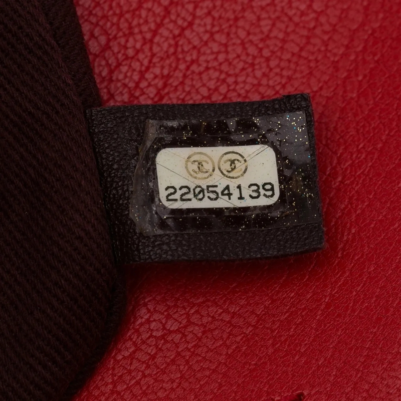 Chanel Schultertasche Small Quilted Goatskin Double Carry Waist Chain Fl rot