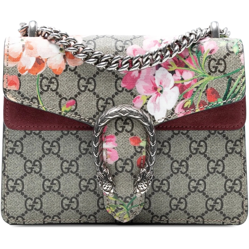 Gucci Schultertasche Small GG Supreme Blooms Dionysus Crossbody braun
