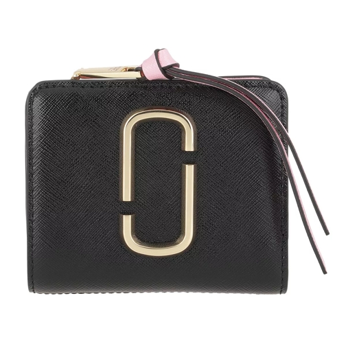 Marc Jacobs The Snapshot Mini Compact Leather Wallet New Black Multi Bi-Fold Portemonnaie