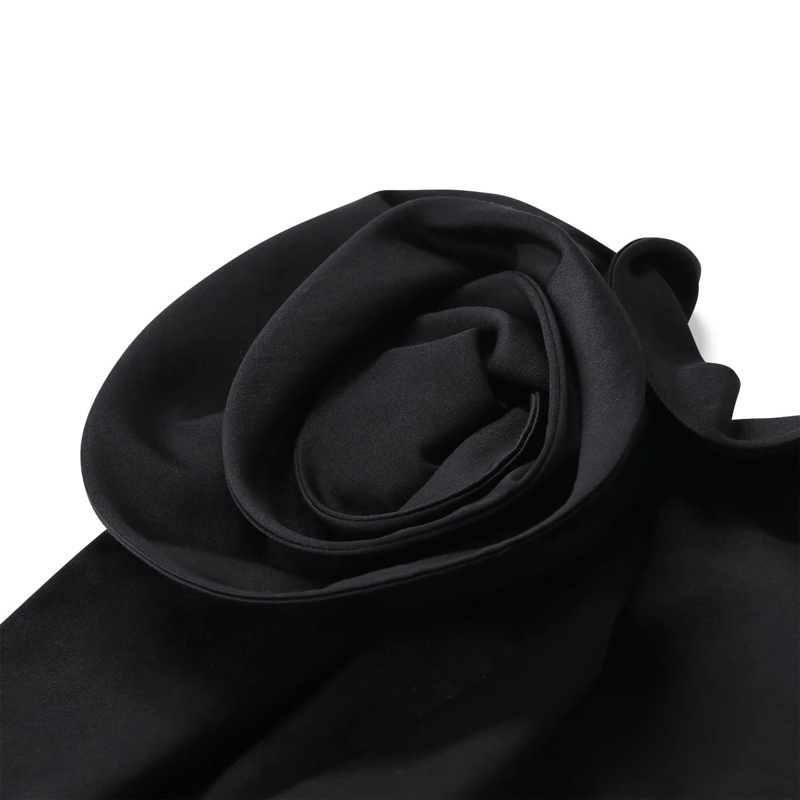 Magda Butrym Minikleid Midikleid aus Baumwoll-Seiden-Mix schwarz(Image 3)