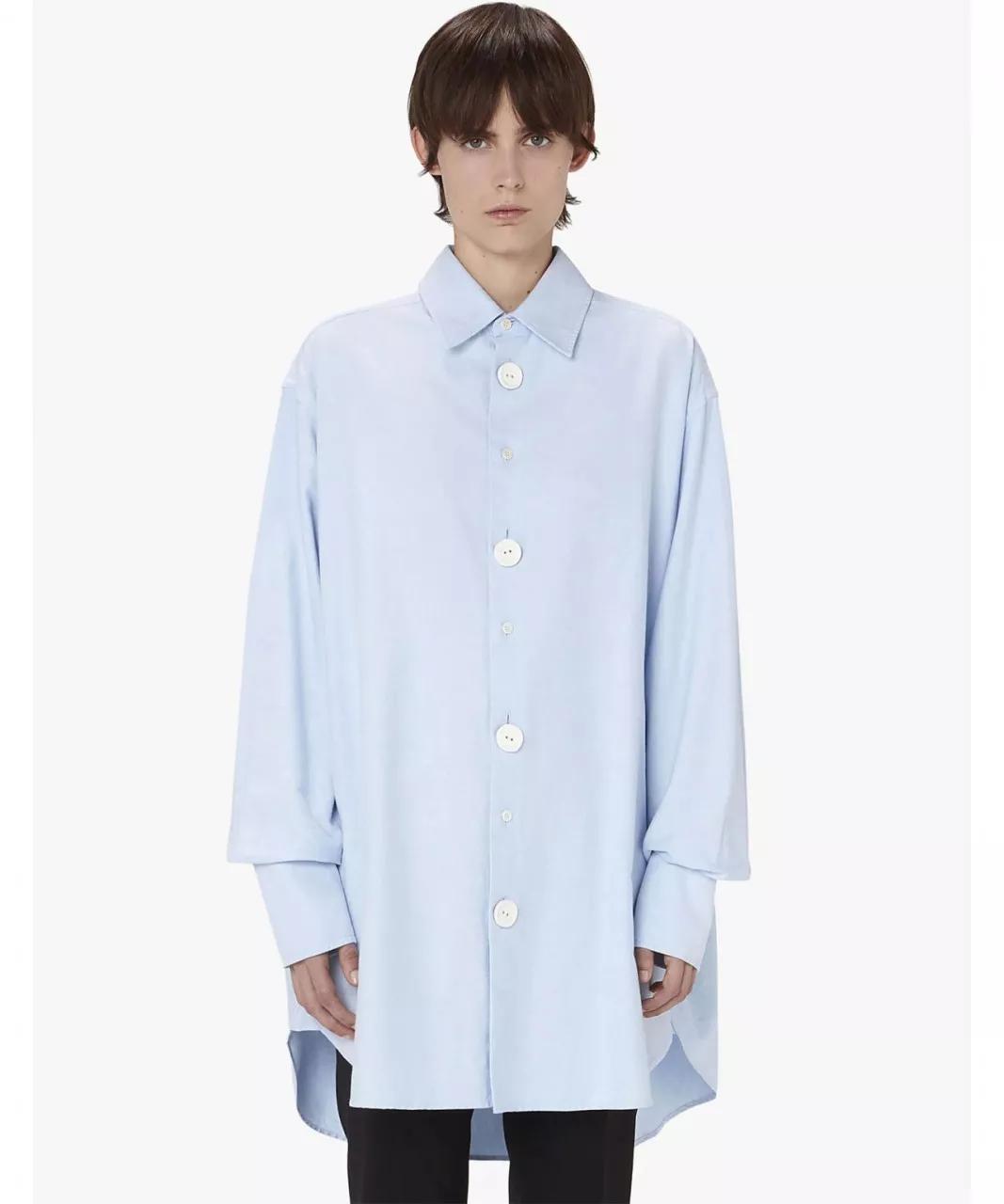 J.W.Anderson - JW ANDERSON Hellblaue, oversized Bluse mit Emaille - Größe S - multi