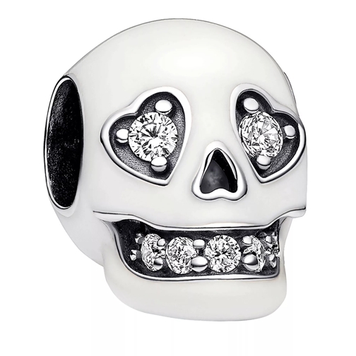 Pandora Glow-in-the-dark Sparkling Skull Charm White Ciondolo
