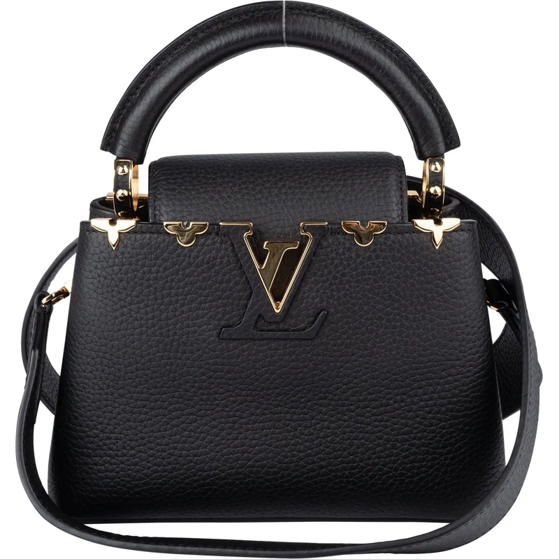 Louis Vuitton Tote Louis Vuitton Taurillon Leather Flower Mini Capuci schwarz