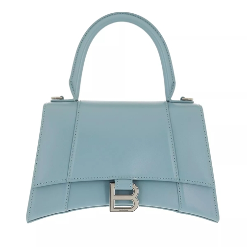 Balenciaga Hourglass Small Handle Bag Leather Blue Satchel