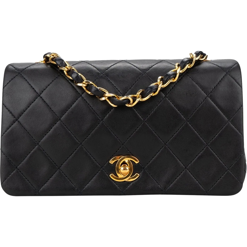 Chanel Schultertasche Chanel Quilted Lambskin 24K Gold Single Flap Cross mehrfarbig
