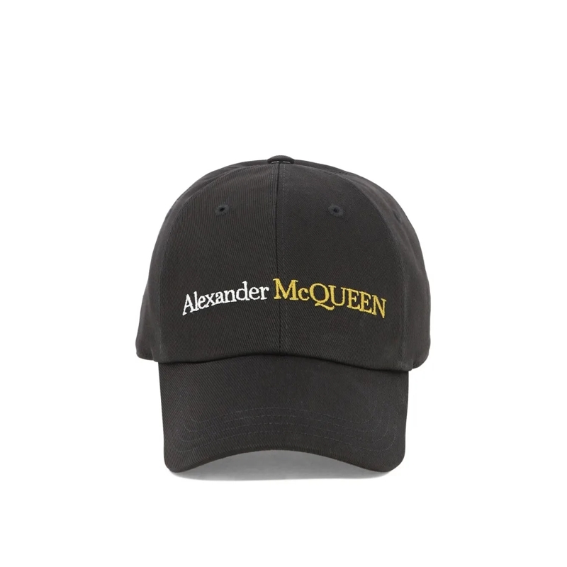 Alexander McQueen Hoed Black Cotton Baseball Cap Black