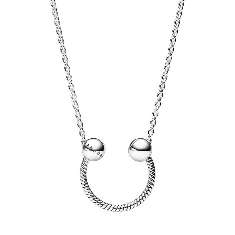 Pandora Kurze Halskette Pandora Moments U-shape Charm Pendant Necklace silver