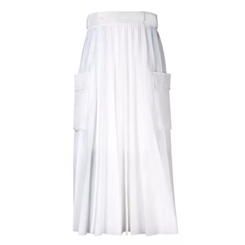 Sacai Midi Skirt White 