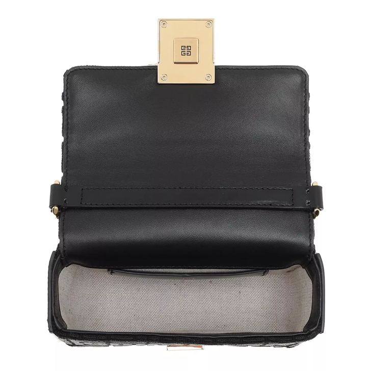 Givenchy Small 4G Bag In 4G Embroidered Canvas Black Crossbody Bag