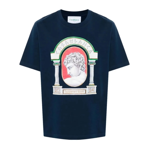 Casablanca La Medaille-Print T-Shirt Blue T-shirts