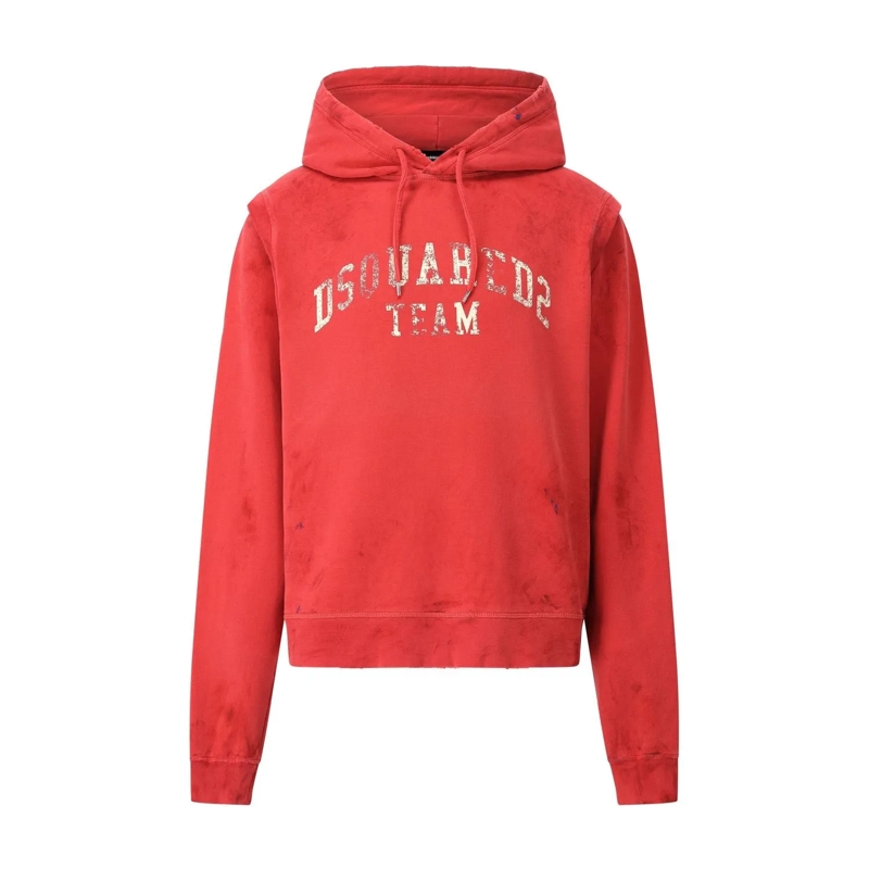 Dsquared2 Overhemd Oversized Hoodie mit Logo Rot