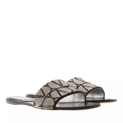 Valentino Garavani Toile Iconographe Sandals Silver/Black Slipper