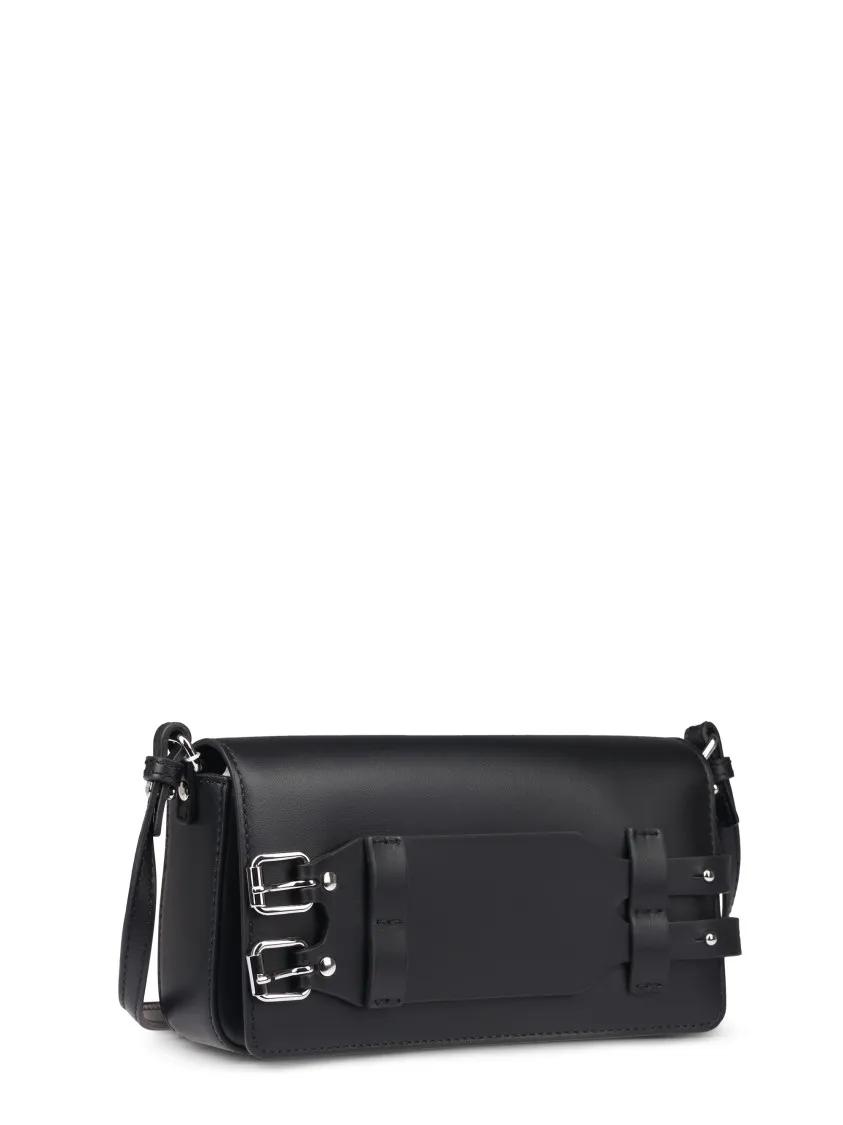 MM6 Maison Margiela Hobo bags Structured Black Bag With Unique Buckle Detail in zwart