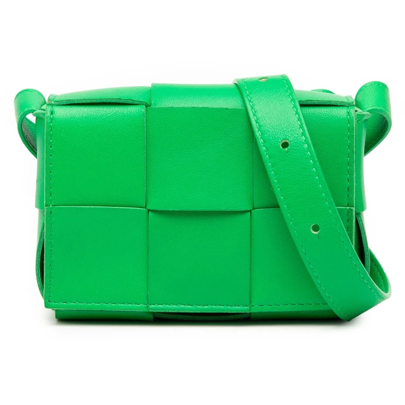 Bottega Veneta Schultertasche Candy Nappa Intrecciato Cassette Crossbody grün