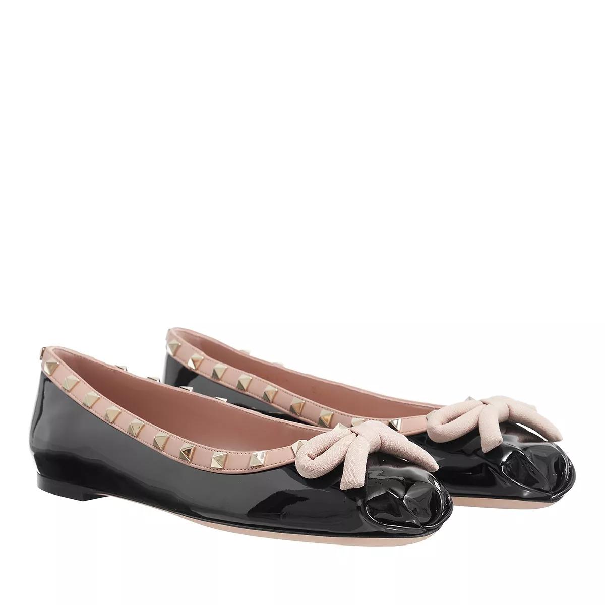 Valentino Garavani Loafers & Ballerinas - Rockstud Round Toe Ballerina - Gr. 36 (EU) - in Beige - für Damen