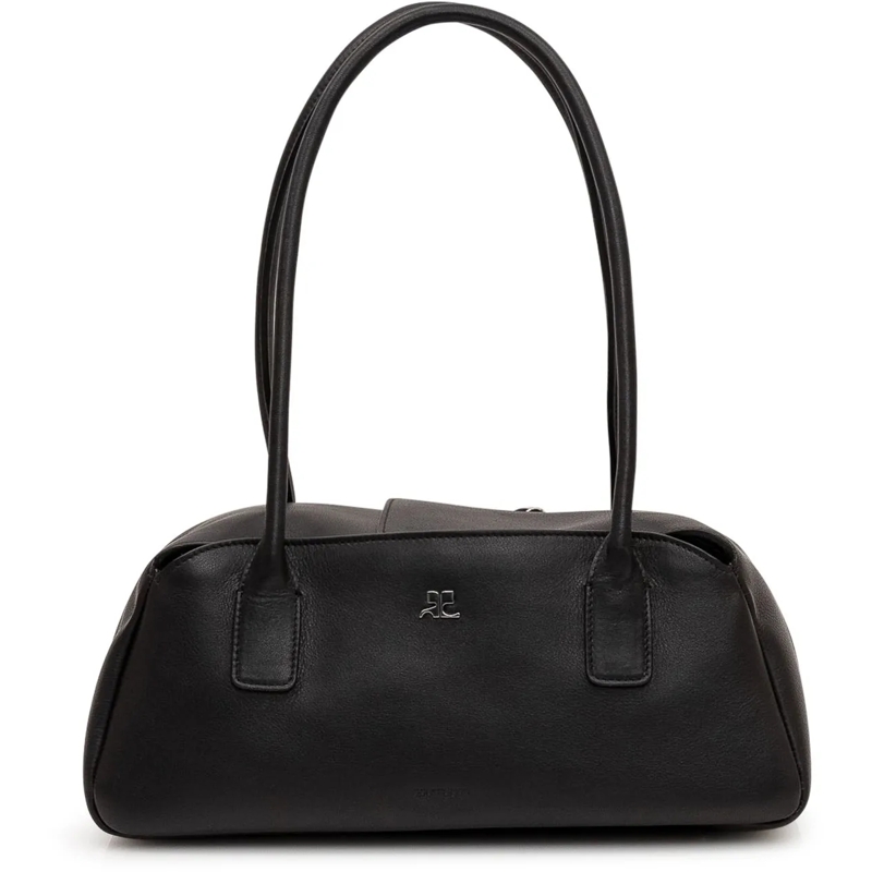 Courrèges Tote Borsa a Mano in Pelle con Doppio Manico schwarz