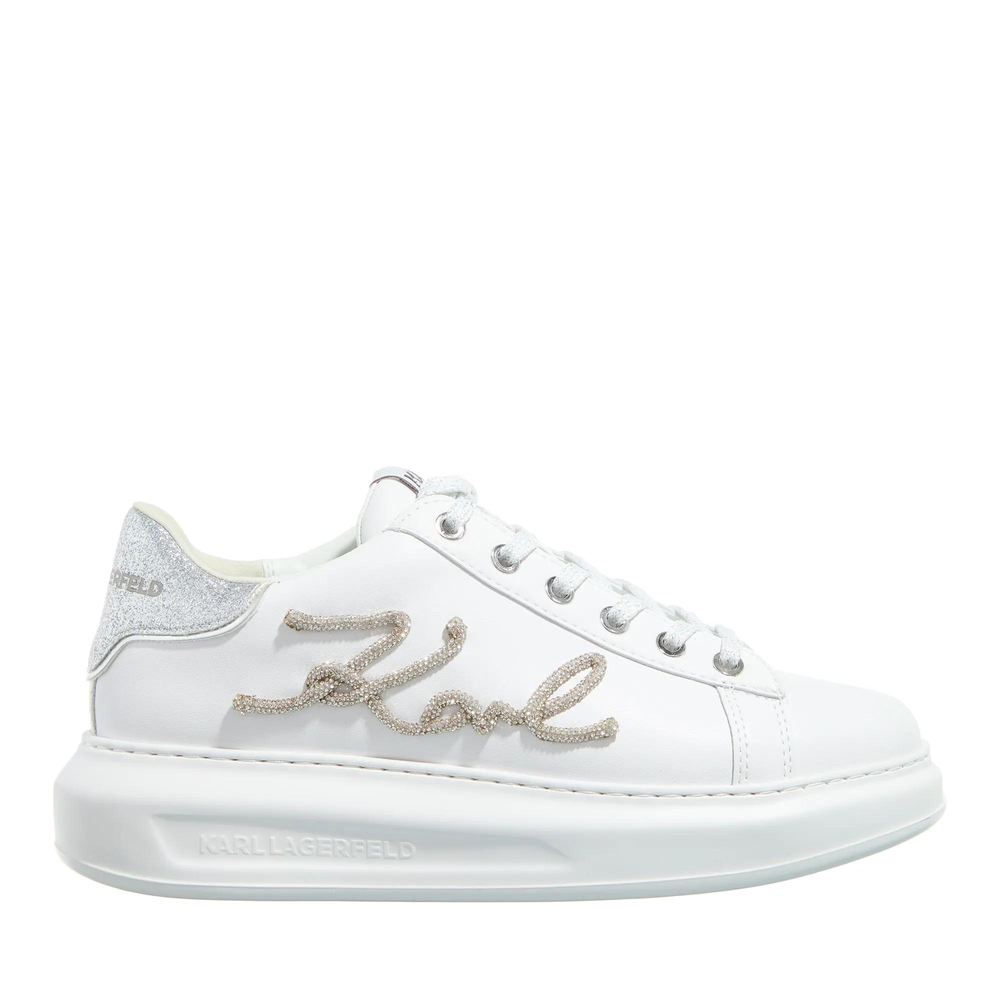 Karl Lagerfeld Low-Top Sneaker - Kapri Signia Rhinestone Lo - Gr. 41 (EU) - in Weiß - für Damen - aus Synthetisches Material & glatt & Ziernaht & 
