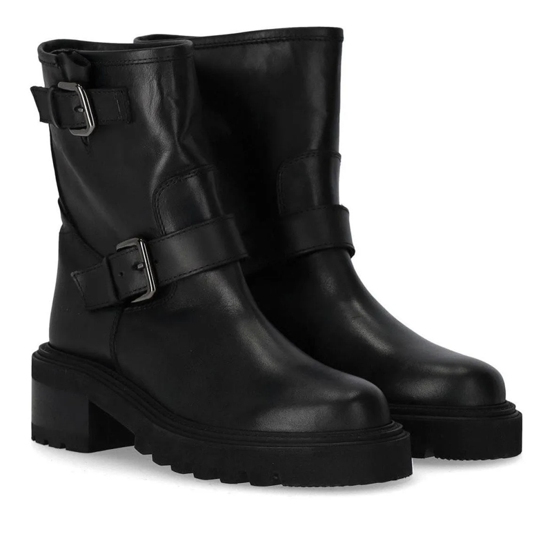 Via Roma 15 Bottes Malibu' Black Biker Bootie Black
