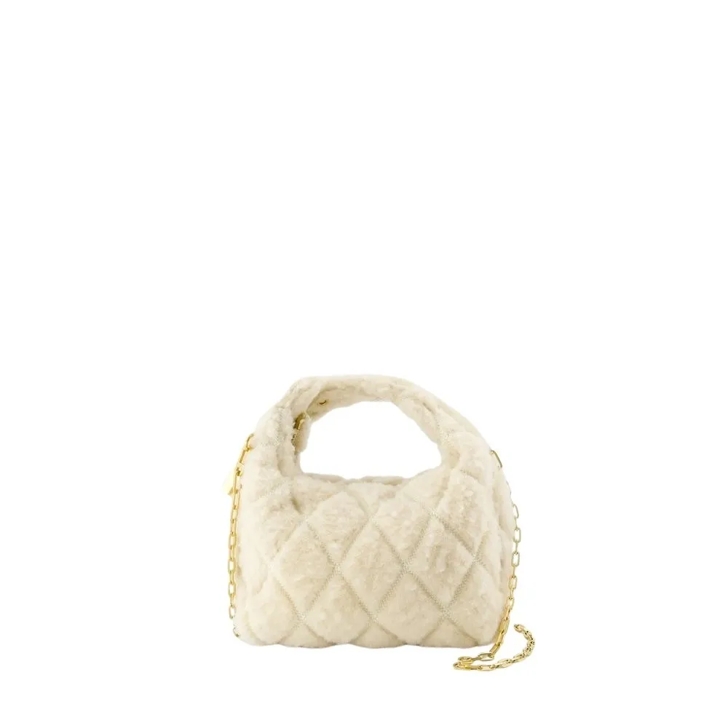 Burberry Micro Peg Purse Leather Beige Yellow Crossbody Bag