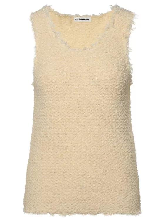 Jil Sander - Cream Cotton Blend Tank Top - Größe 34 -