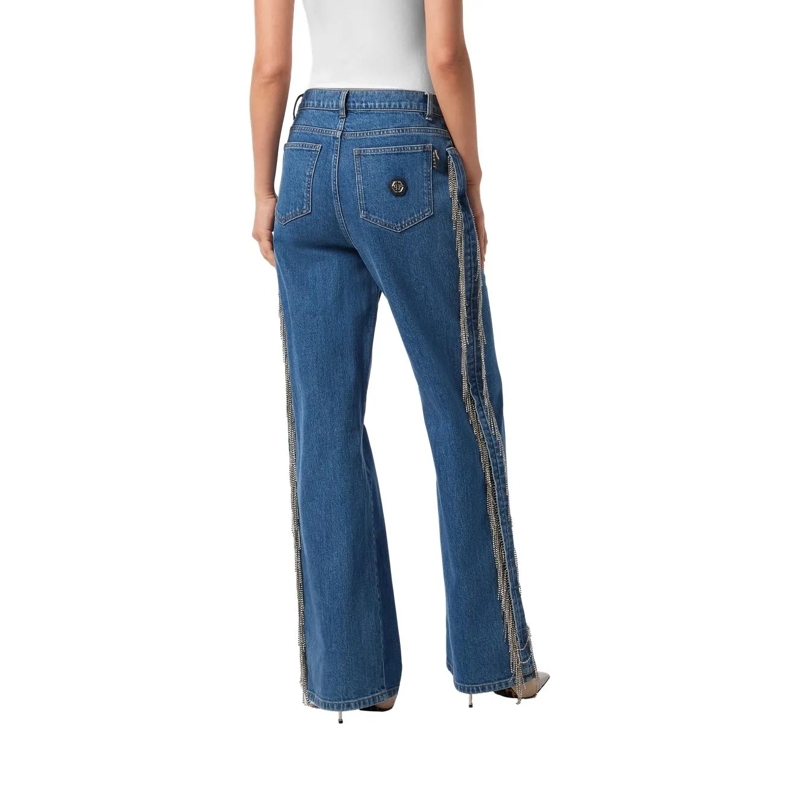 Philipp Plein Jeans Skater-Passform Mit Schmucksteinen grau(Image 2)