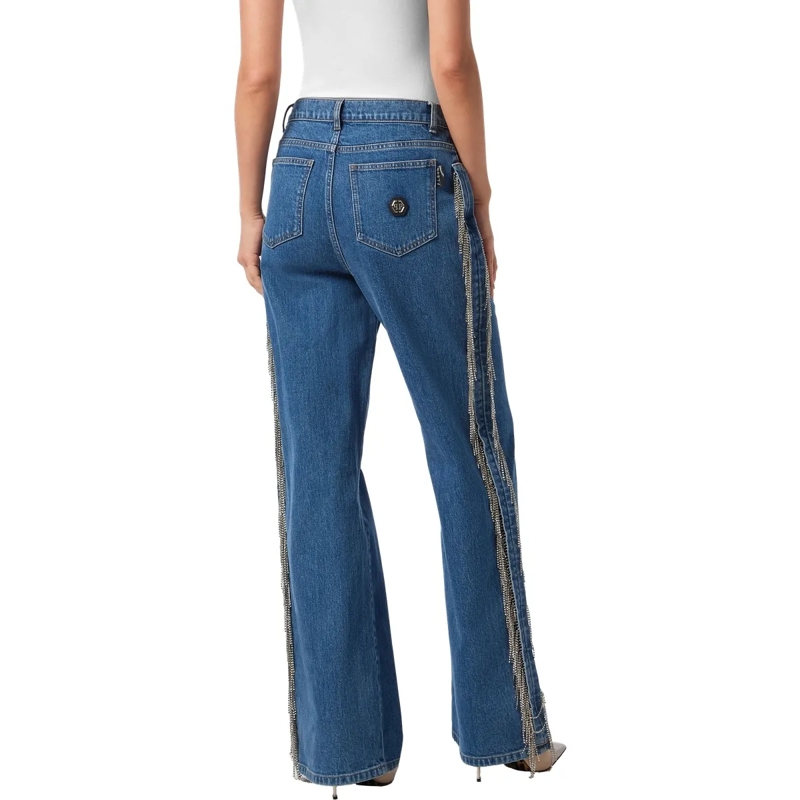Philipp Plein Jeans Skater-Passform Mit Schmucksteinen grau(Image 2)