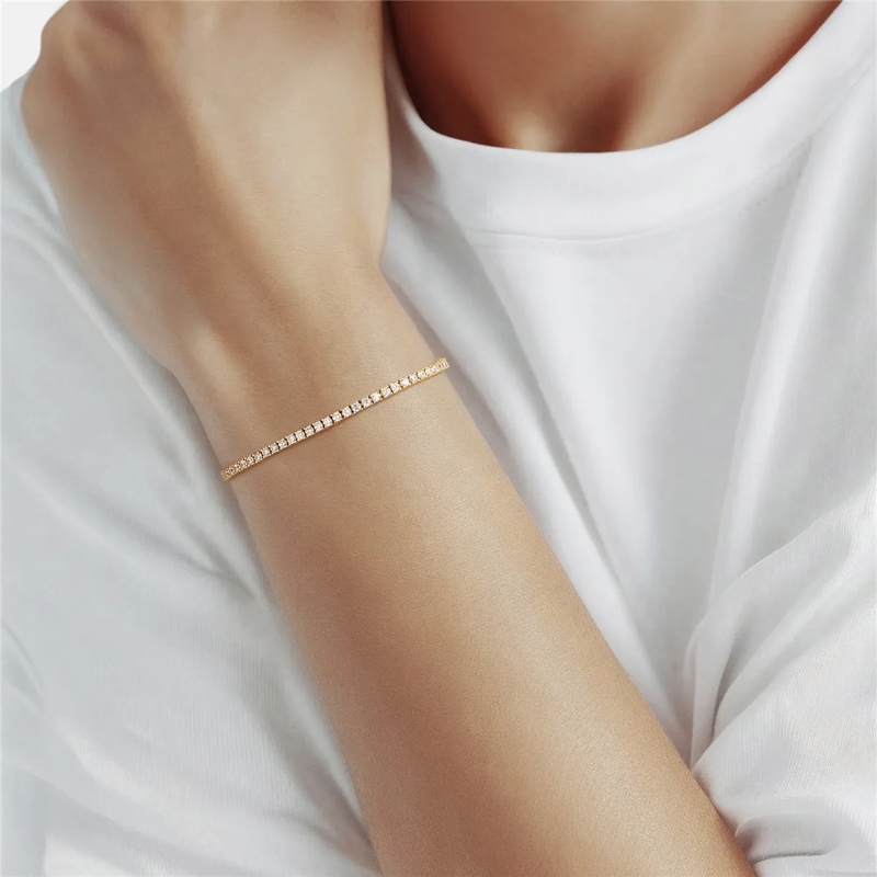 Trilani Armband Sterling Silber Armband Zirkonia gold(Image 2)