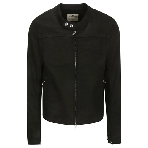 Courrèges Jeans-Jacken Mandarin Collar Zip Jacket Black