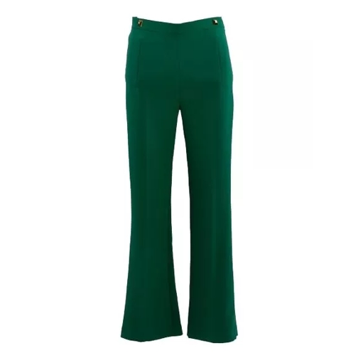 Elisabetta Franchi Green Fabric Trousers Green Pantaloni