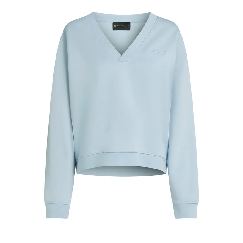 Karl Lagerfeld Sweatshirt SWEATSHIRT MIT V-AUSSCHNITT blau
