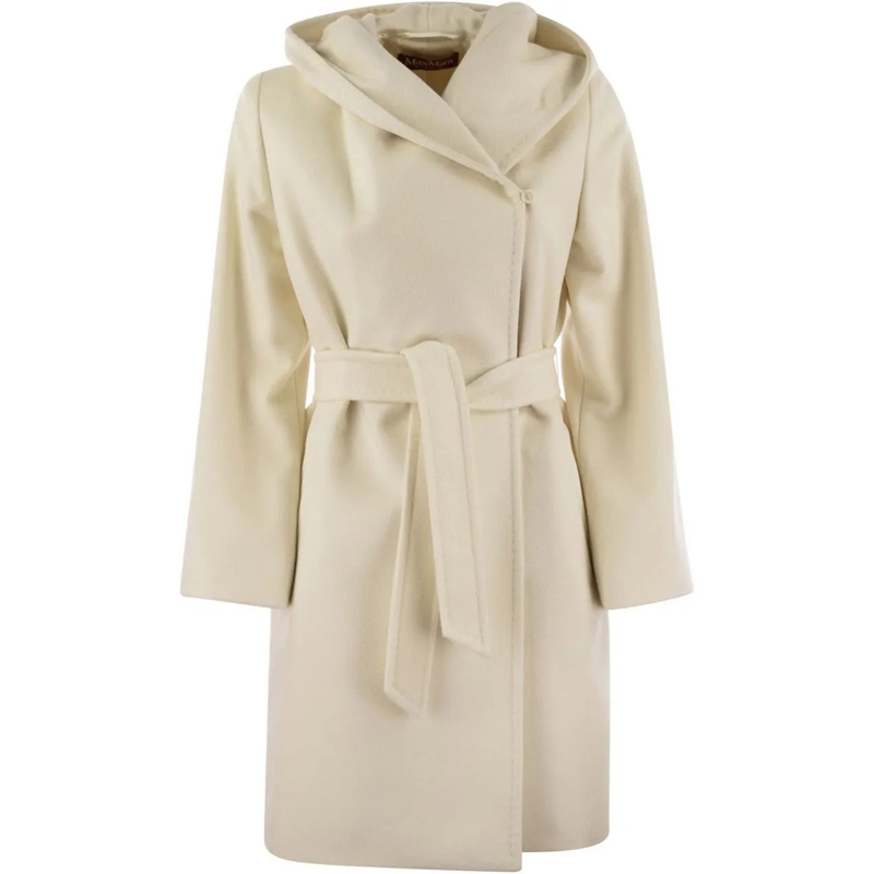 Max Mara  Newmang - Wool Coat With Hood Neutrals