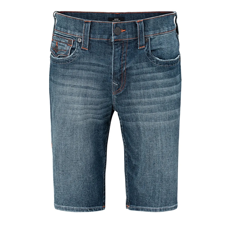 True Religion Shorts - Jeansshorts- Lässiger Schnitt- Buddha-Motiv au blau