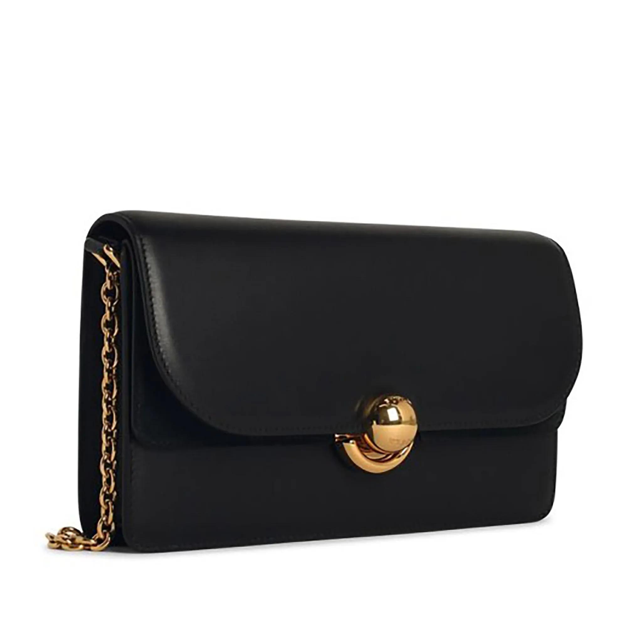Furla Shoppers Black Leather Crossbody Bag in zwart