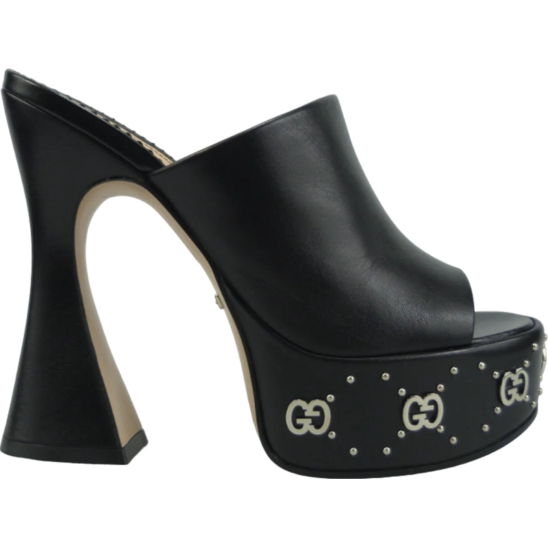 Gucci Pumps Sandalo Slider nero In Pelle schwarz