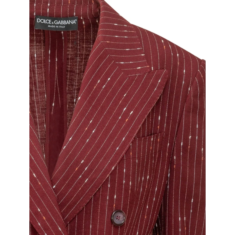 Dolce&Gabbana Blazer Giacca Doppiopetto Gessata con Revers a Lancia braun(Image 4)