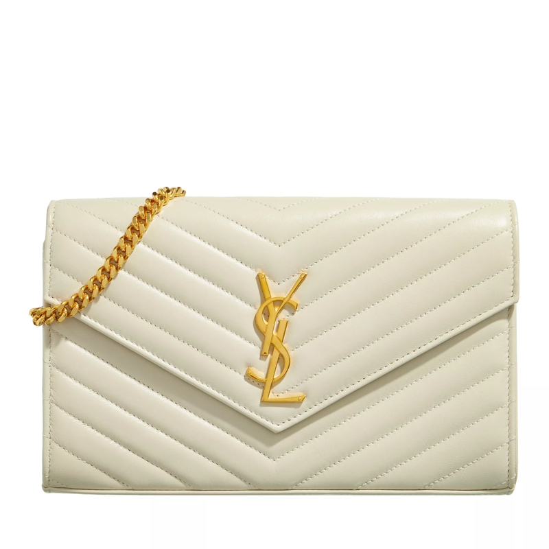 Saint Laurent Wallet On A Chain Borse Tracolla Monogramme Chain Wallet Beige