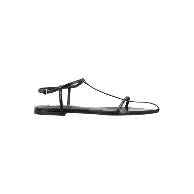 Jil Sander Sandales Black Flat Cage Sandals Black
