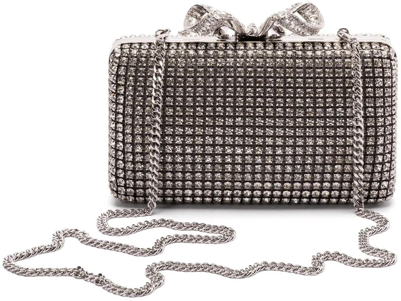Self Portrait Kristallen box clutch tas met strassstenen Gray Dames