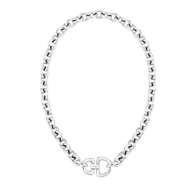 Liebeskind Berlin Mittellange Halskette Edelstahl The D-Link Statement silber(Image 3)