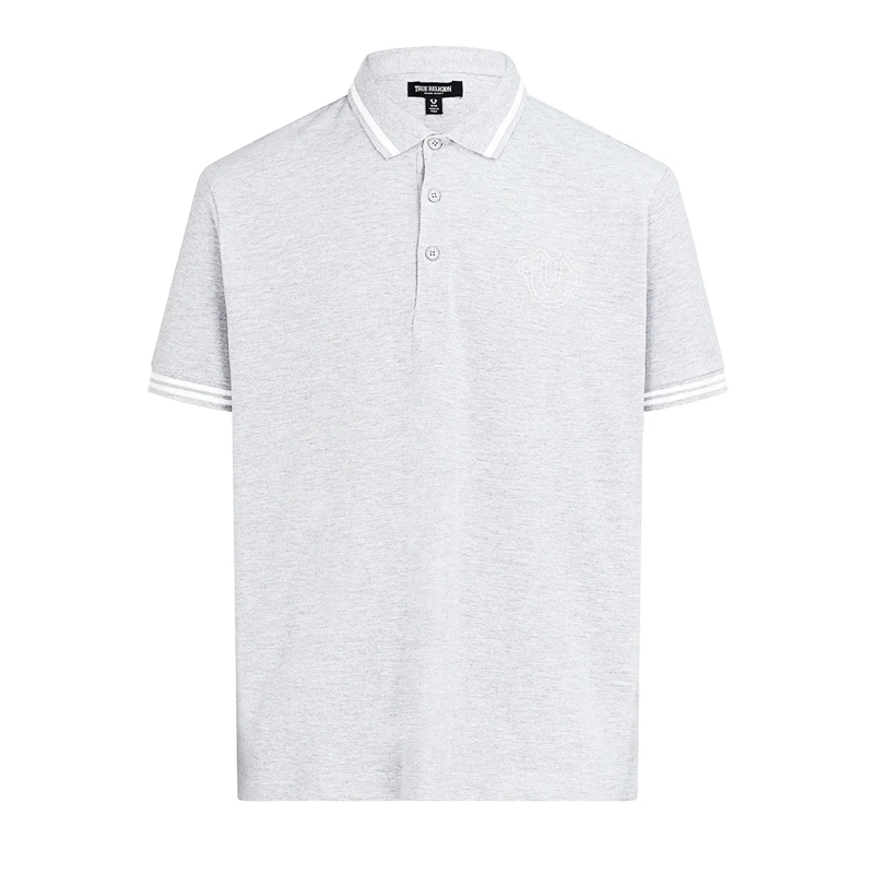 True Religion T-Shirt Poloshirt BIG T grau