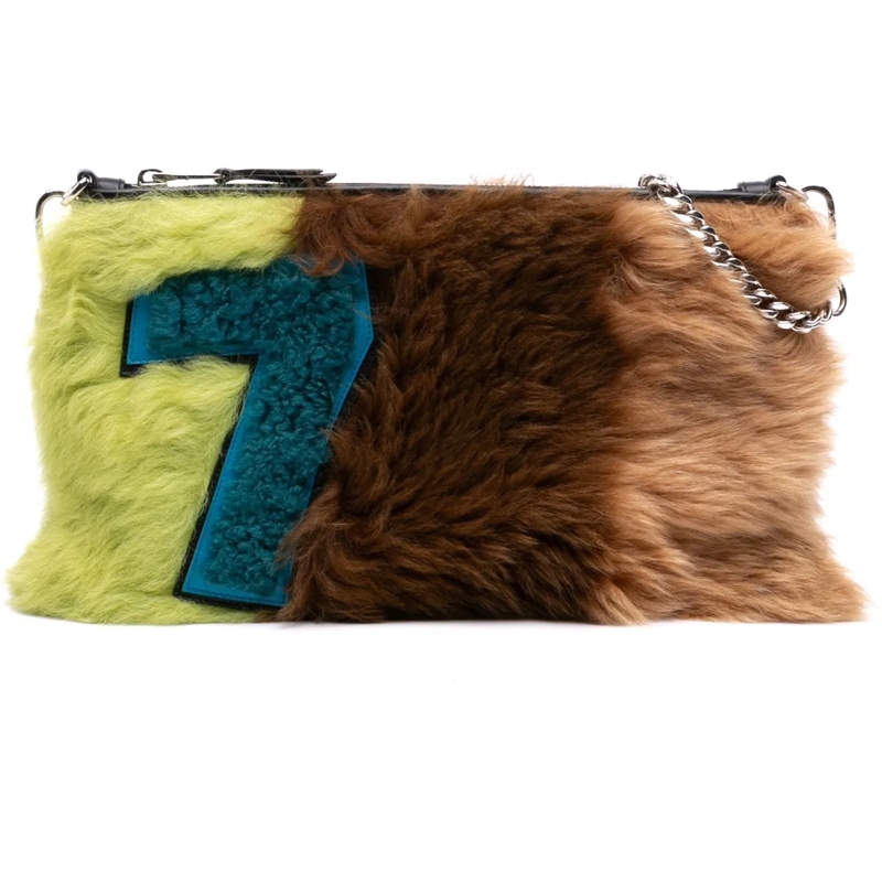 Miu Miu Schultertasche Fur Montone Stripe Crossbody mehrfarbig