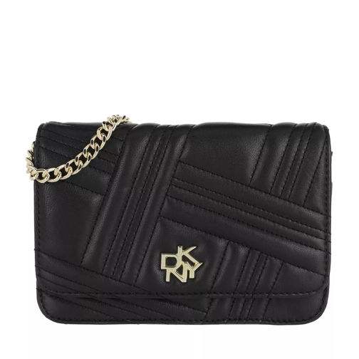 DKNY Alice On A String Wallet Leather Black Gold Portafoglio a catena